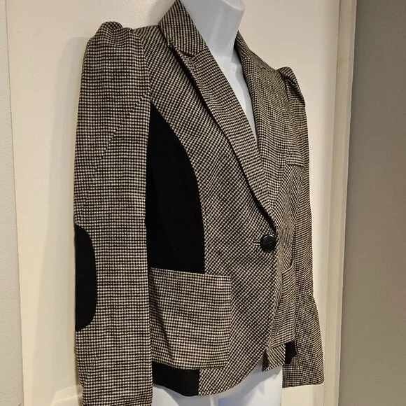 DVF 'Theobald' Blazer-Jacket, Houndstooth Print, Size 6 - Picture 2 of 13